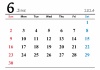 2024年（令和6年）6月　横型カレンダー