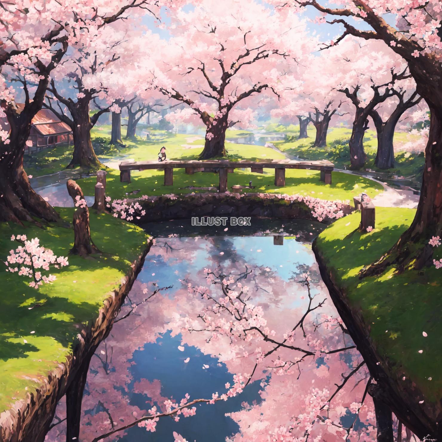 桜の風景イラスト