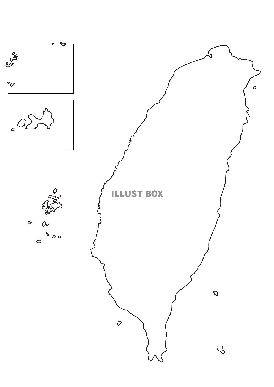13_地図_海外・台湾・シルエット・白黒