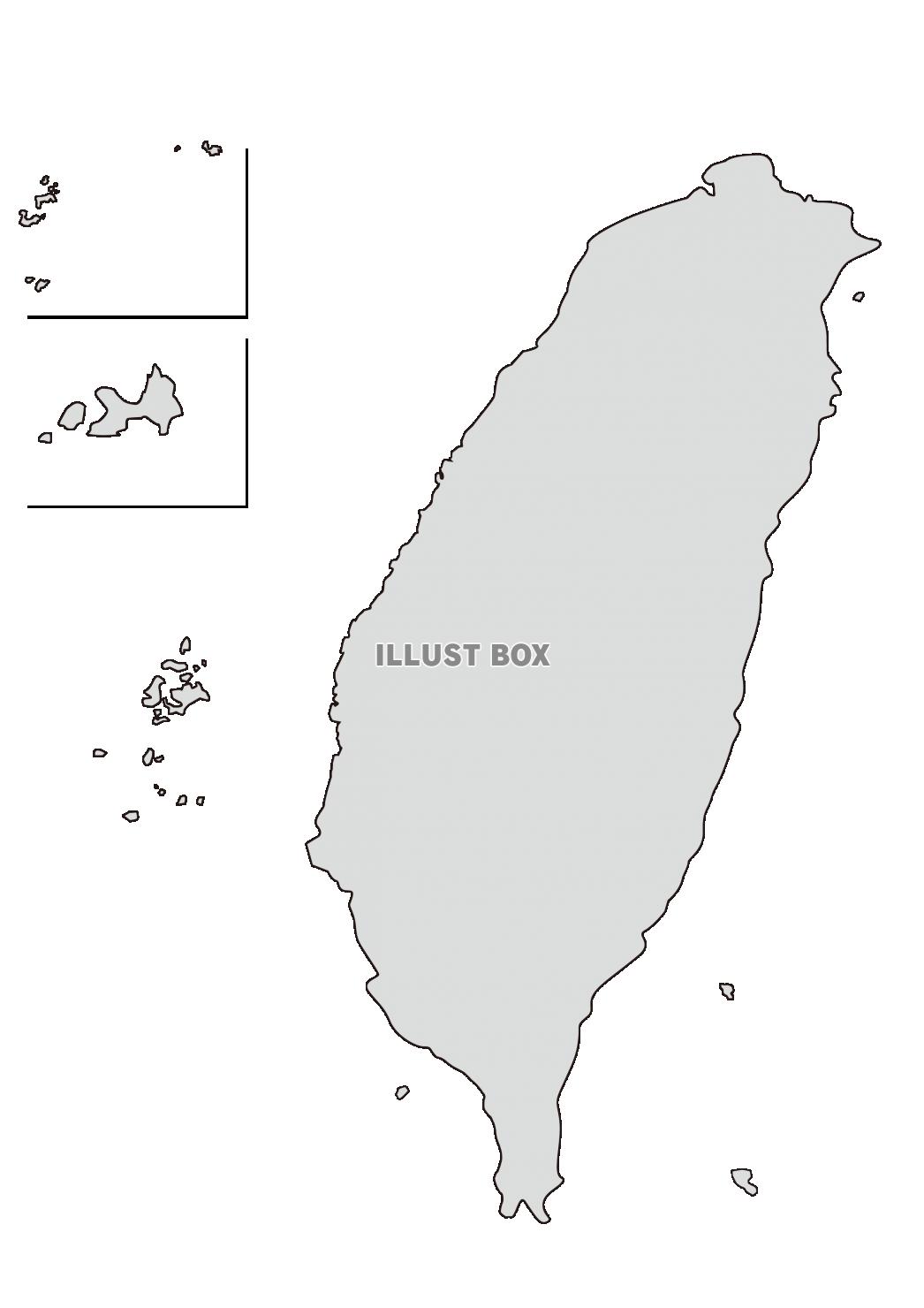 14_地図_海外・台湾・シルエット・灰色