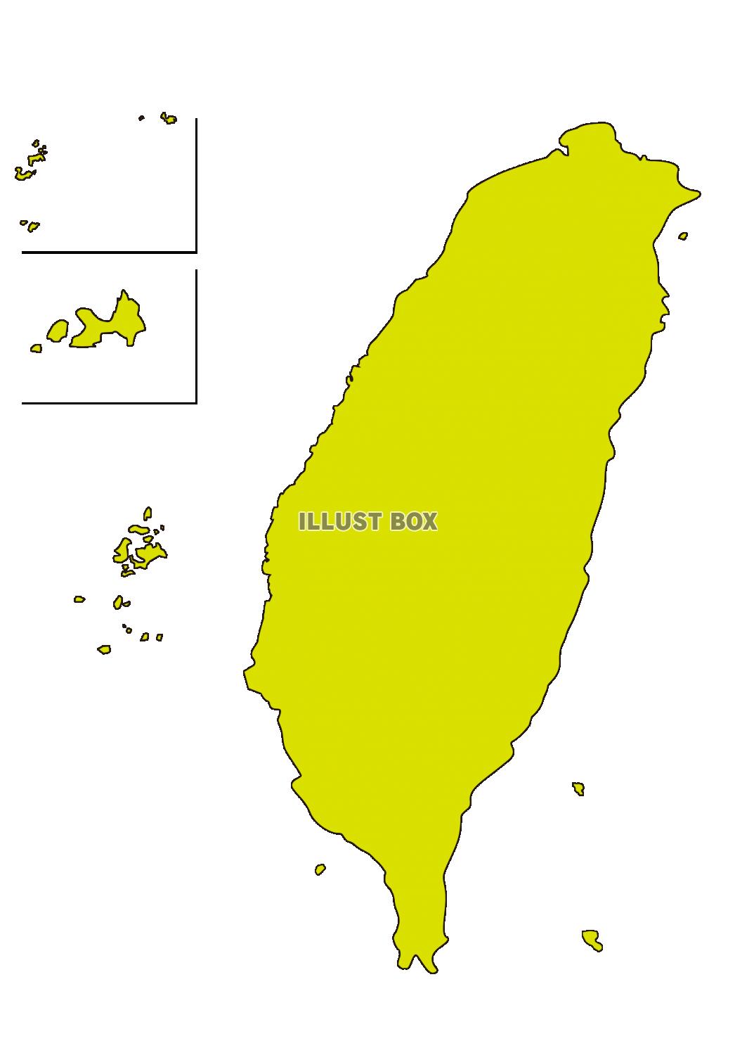 15_地図_海外・台湾・シルエット・緑色