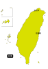 18_地図_海外・台湾・シルエット・緑色・台北と花蓮