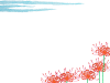 クレヨン画の彼岸花のフレームシンプル飾り枠イラストpng透過