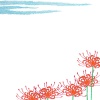 クレヨン画の彼岸花のフレームシンプル飾り枠イラスト