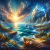 幻想的な風景　海のイラスト