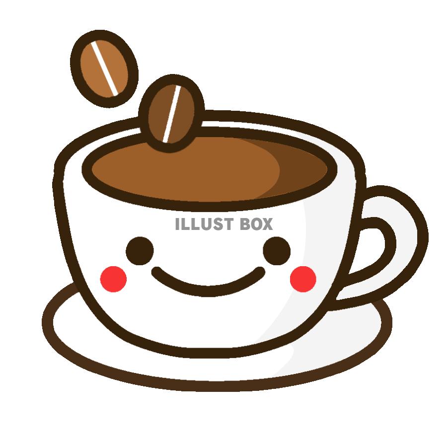 顔ありコーヒーカップ　透過png