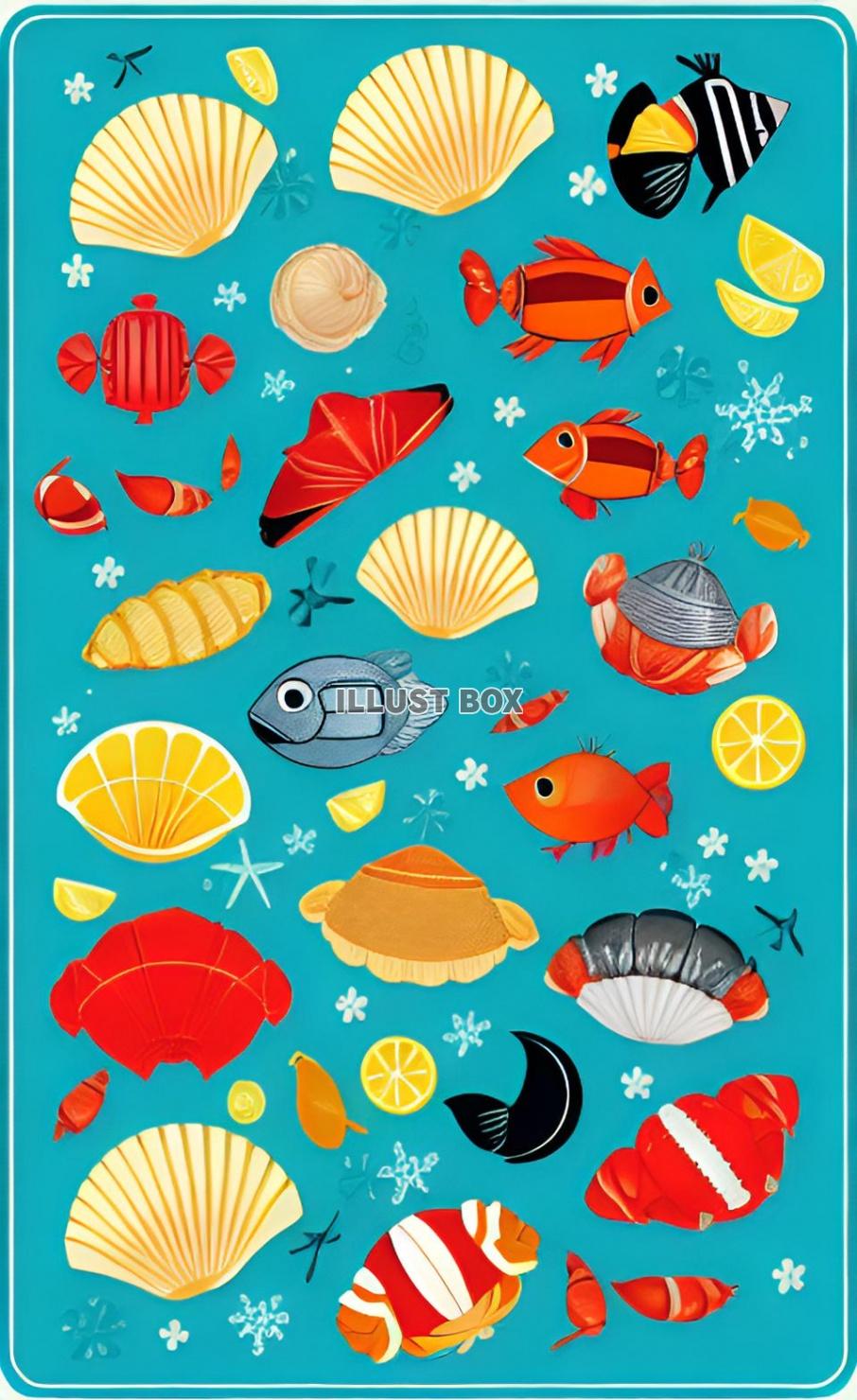 金魚・貝・熱帯魚の素材　イラスト