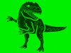 緑色モチーフのアロサウルスのシルエット