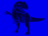 青色モチーフのアロサウルスのシルエット