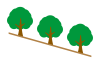 坂道と木