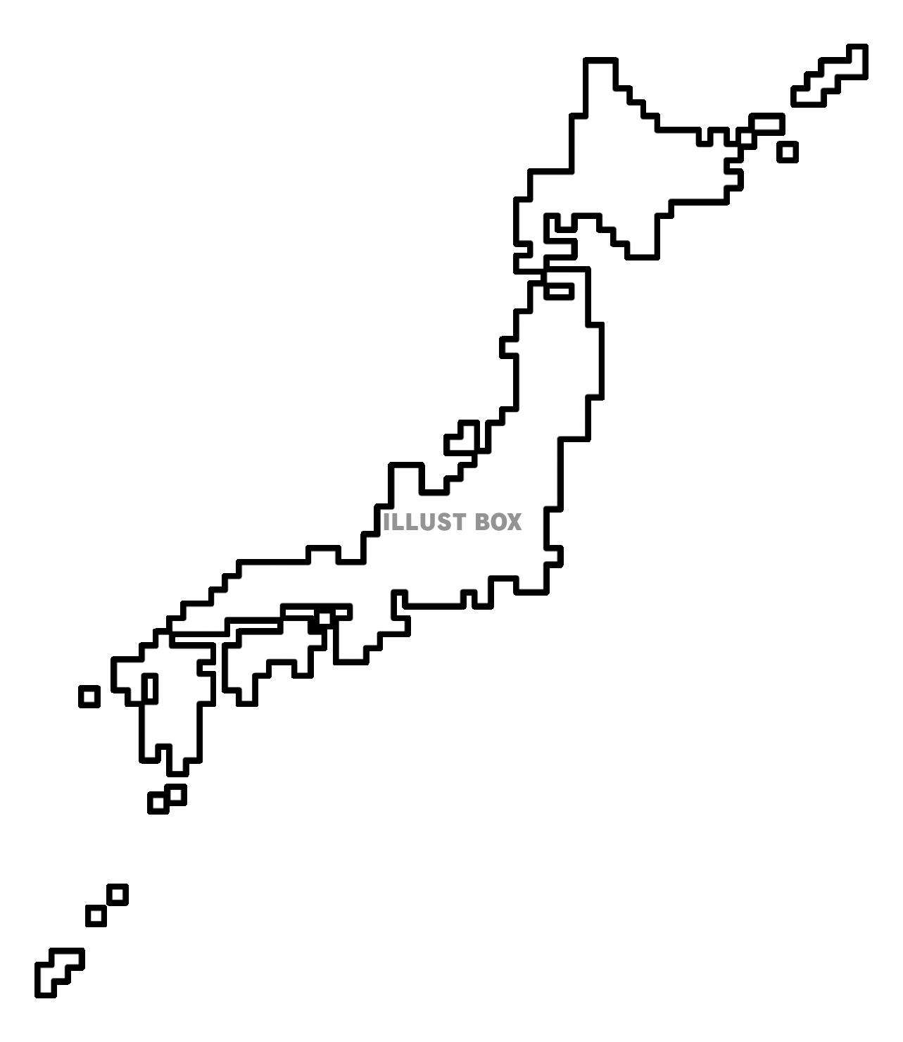 ドット絵風の日本列島