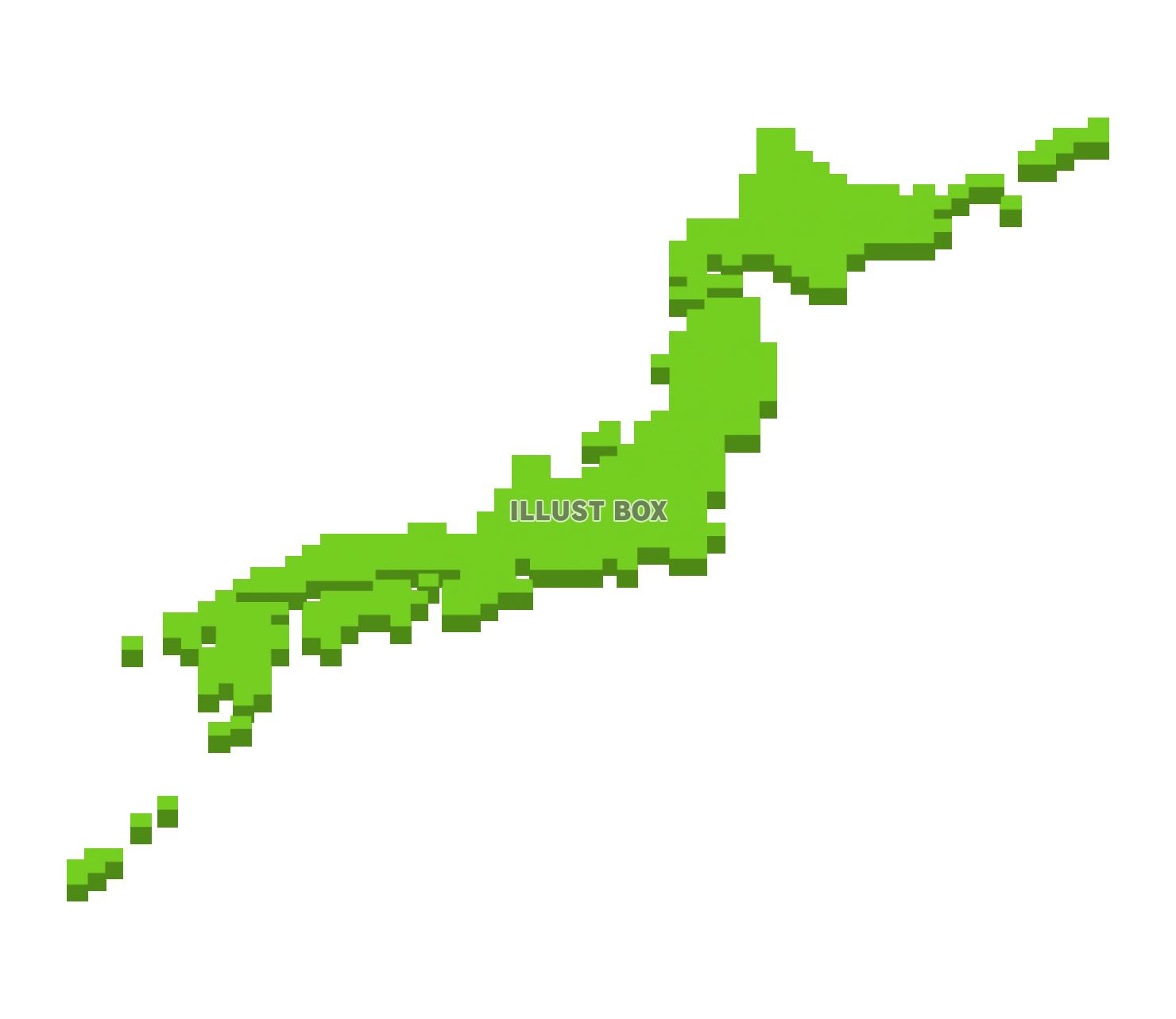 ドット絵風の日本列島