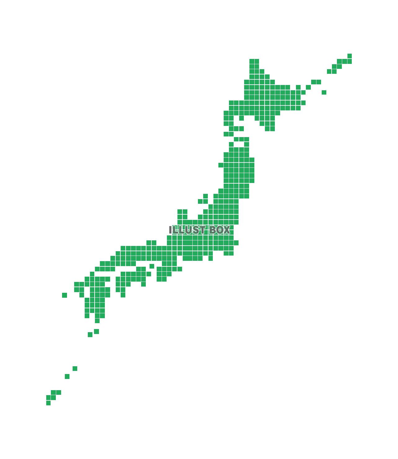 ドット絵風の日本列島