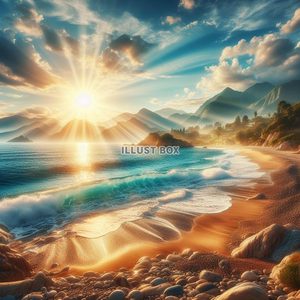 幻想的な風景　海のイラスト