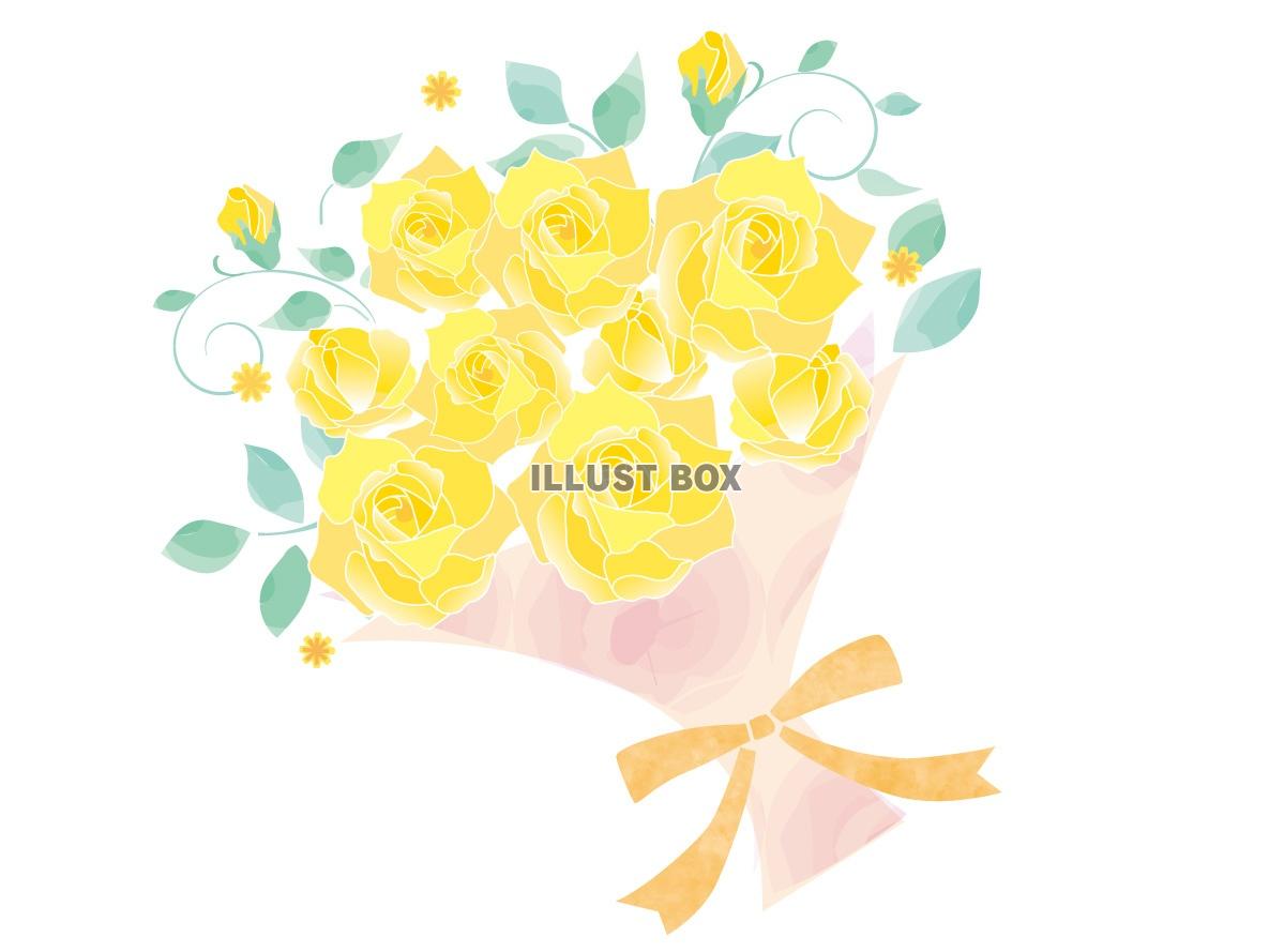 バラの花束_黄色