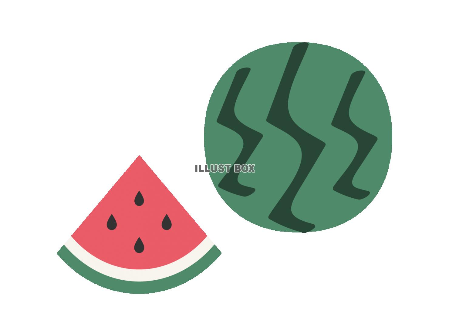 かわいいスイカのイラストセット