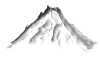 手書きの富士山の水墨画