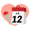 5月12日のカーネーションで飾った日めくりカレンダー　2024年母の日