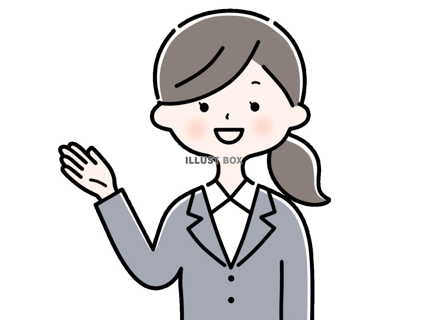 【案内する女性】１　透過png