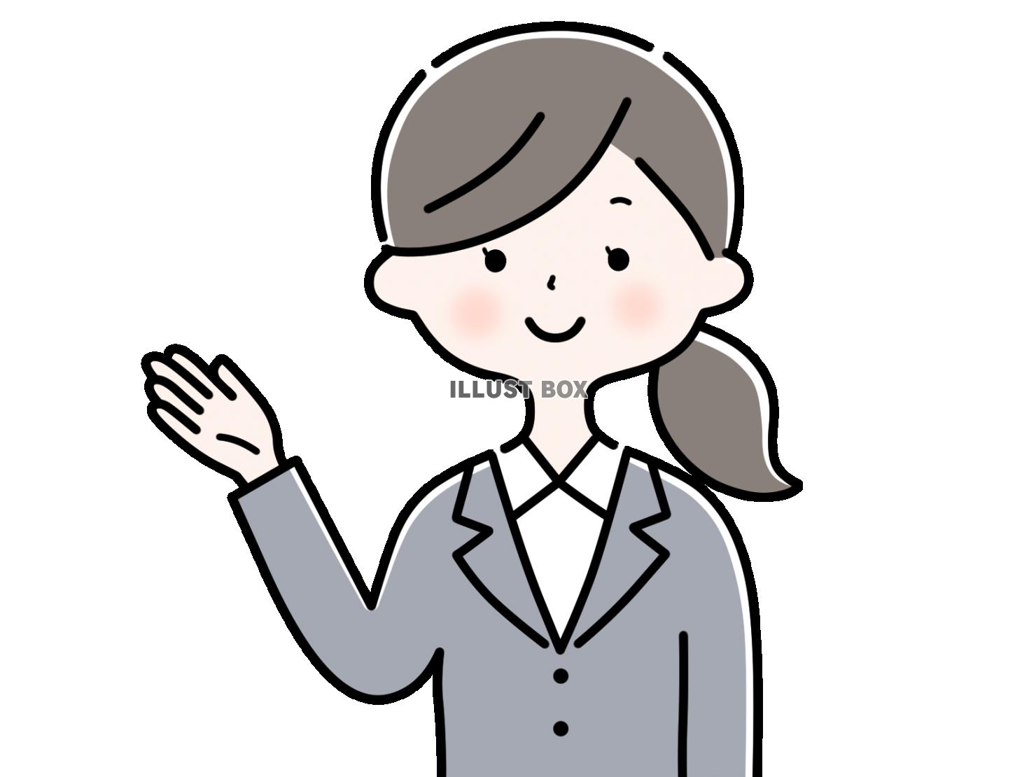 【案内する女性】２　透過png