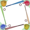 野球道具のフレーム　シンプル飾り枠イラスト