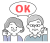 OKポーズをするシニア夫婦　吹き出し