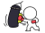 サンドバッグにパンチする棒人間
