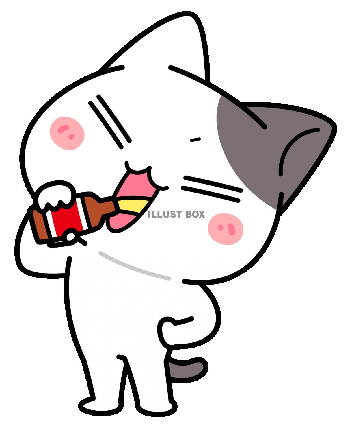栄養ドリンク一気飲み＜ぶち猫　にゃんこ＞