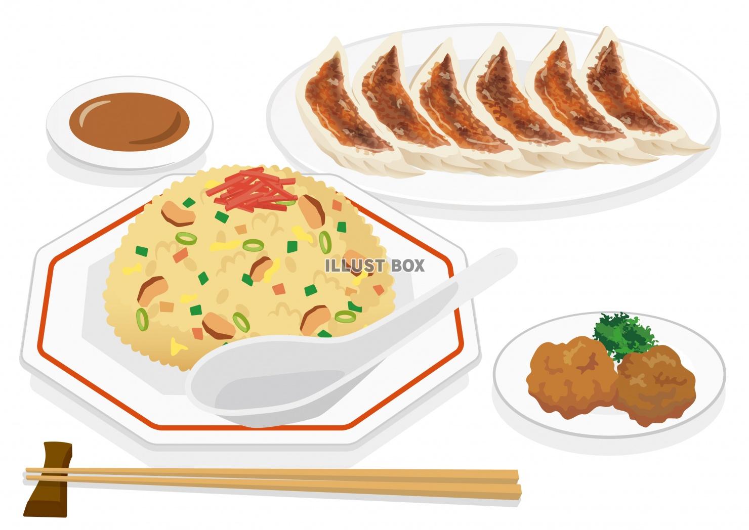 食事★中華料理★炒飯定食★餃子とからあげ