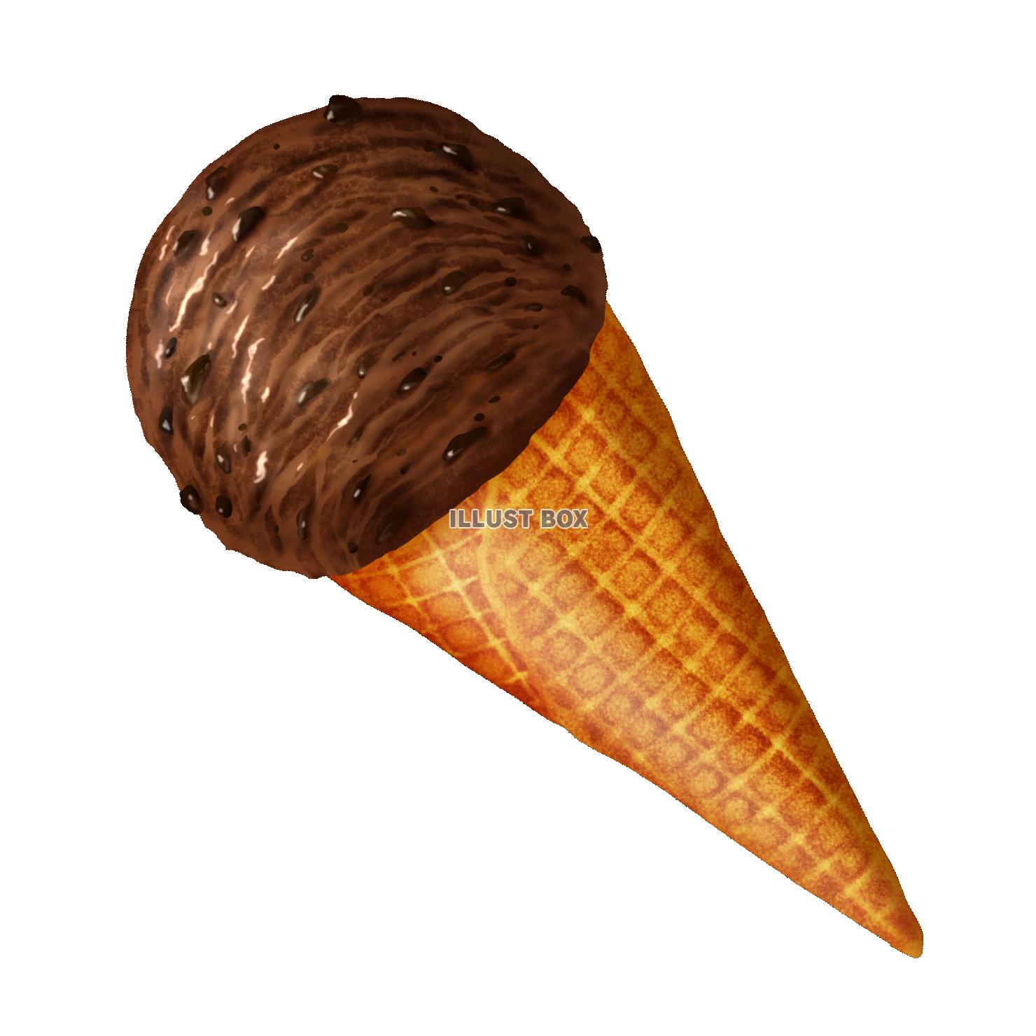 シュガーコーンのアイスクリーム チョコレートチョコチップ シ...
