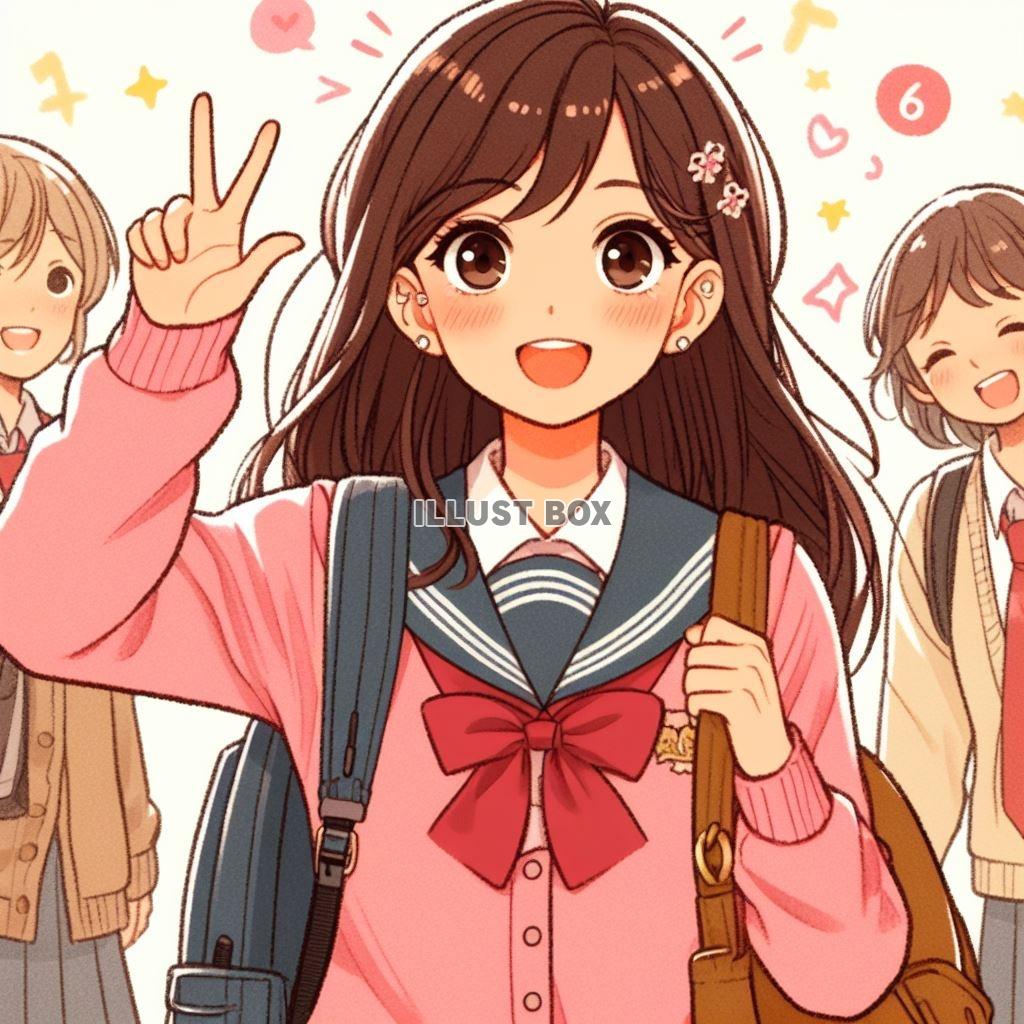 女子高生　イラスト