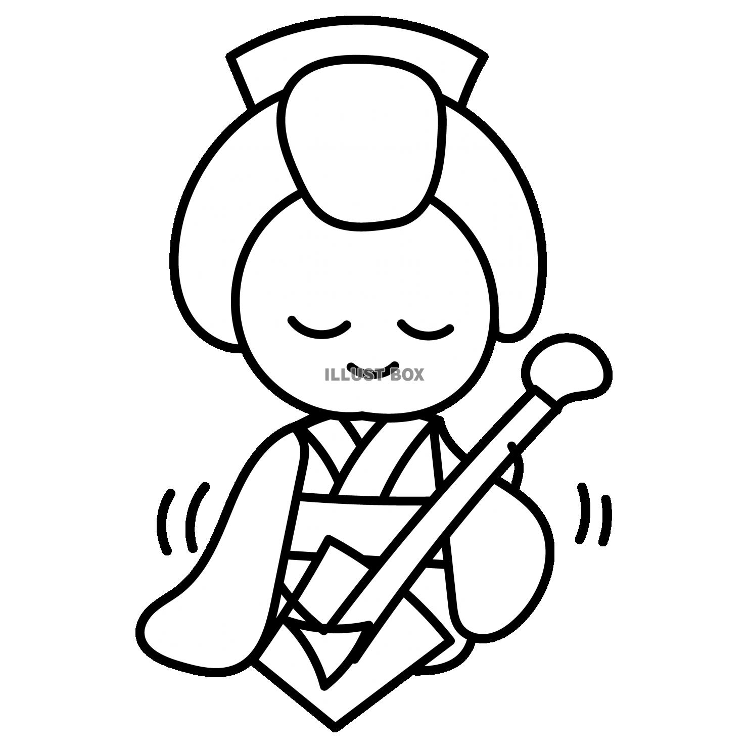 三味線を演奏する女性
