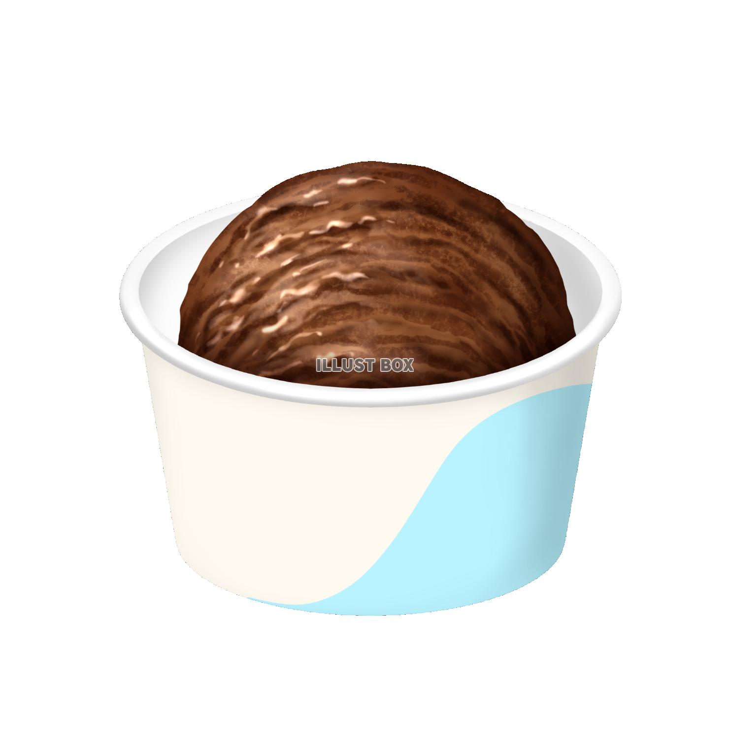 紙カップのアイスクリーム チョコレート シングル