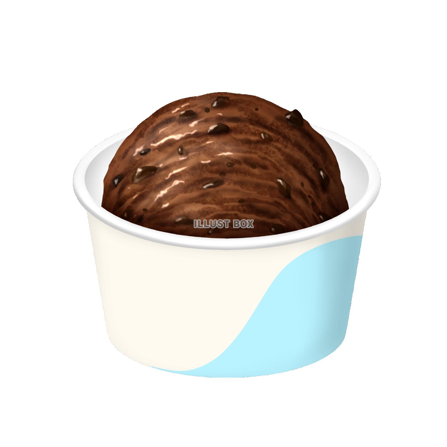 紙カップのアイスクリーム チョコレートチョコチップ シングル