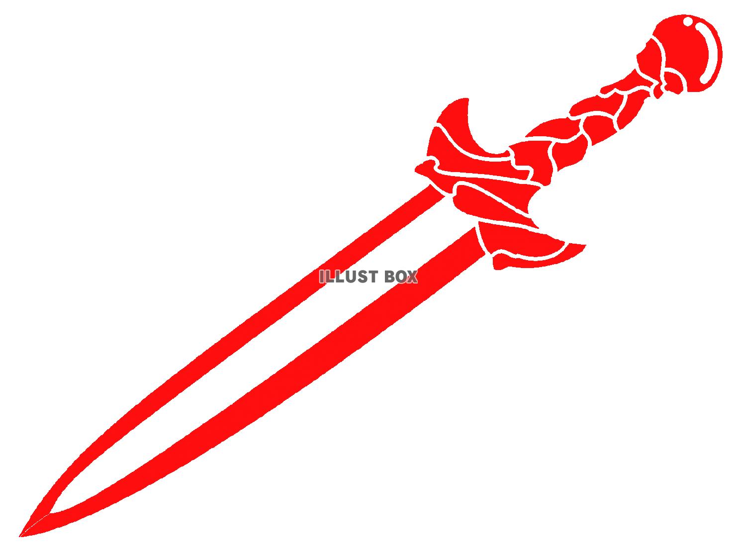赤色モチーフの二振りのアゾット剣のシルエットアイコン