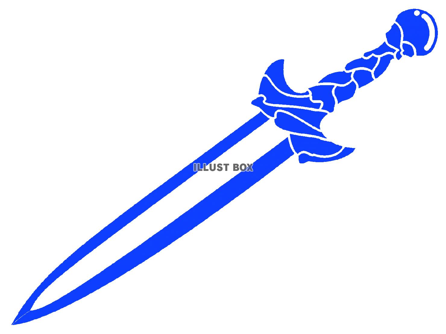 青色モチーフのアゾット剣のシルエットアイコン