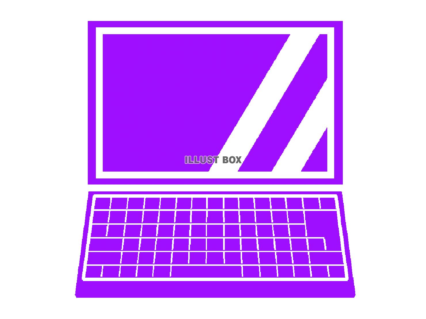 紫色モチーフのノートパソコンのシルエットアイコン