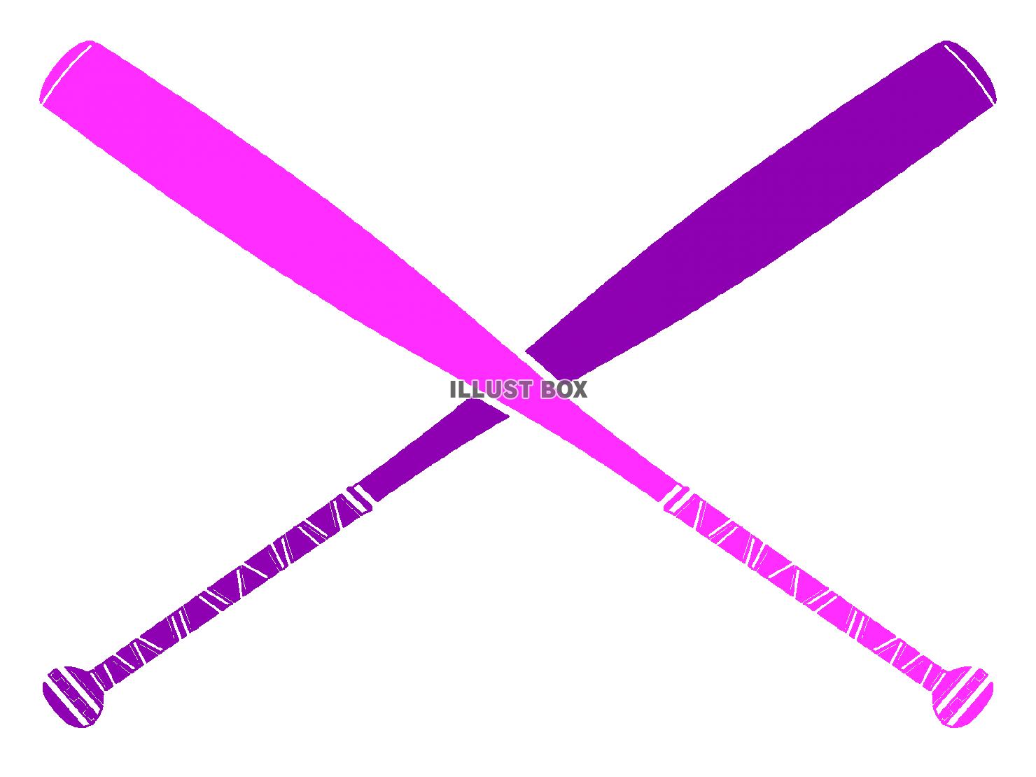 紫色モチーフのバットのシルエット