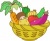 籠に入ったたくさんの新鮮野菜