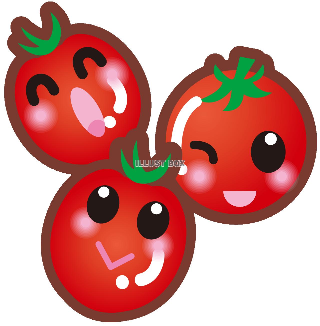 かわいい赤ミニトマト２（透過PNG）EPSはCS2版