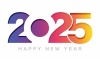 年賀状素材　2025年を祝うロゴのイラスト