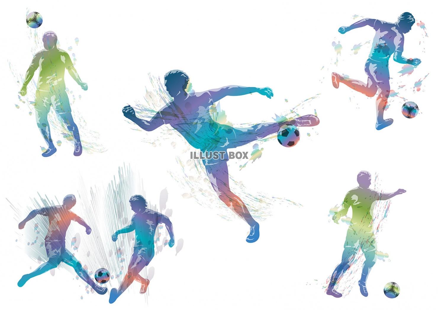 サッカー　シルエットイラストセット
