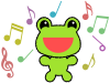蛙と音符の壁紙素材シンプル背景イラストpng透過