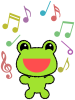 蛙と音符の壁紙素材シンプル背景イラストpng透過