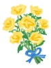 父の日の黄色いバラの花束