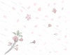 手描きの桜吹雪の水彩画
