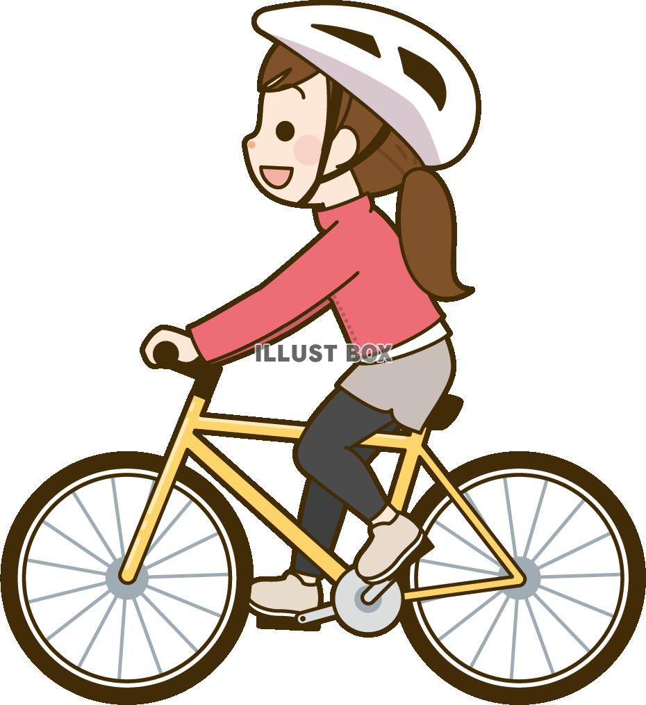 サイクリングをする女性