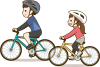 サイクリングをする男女
