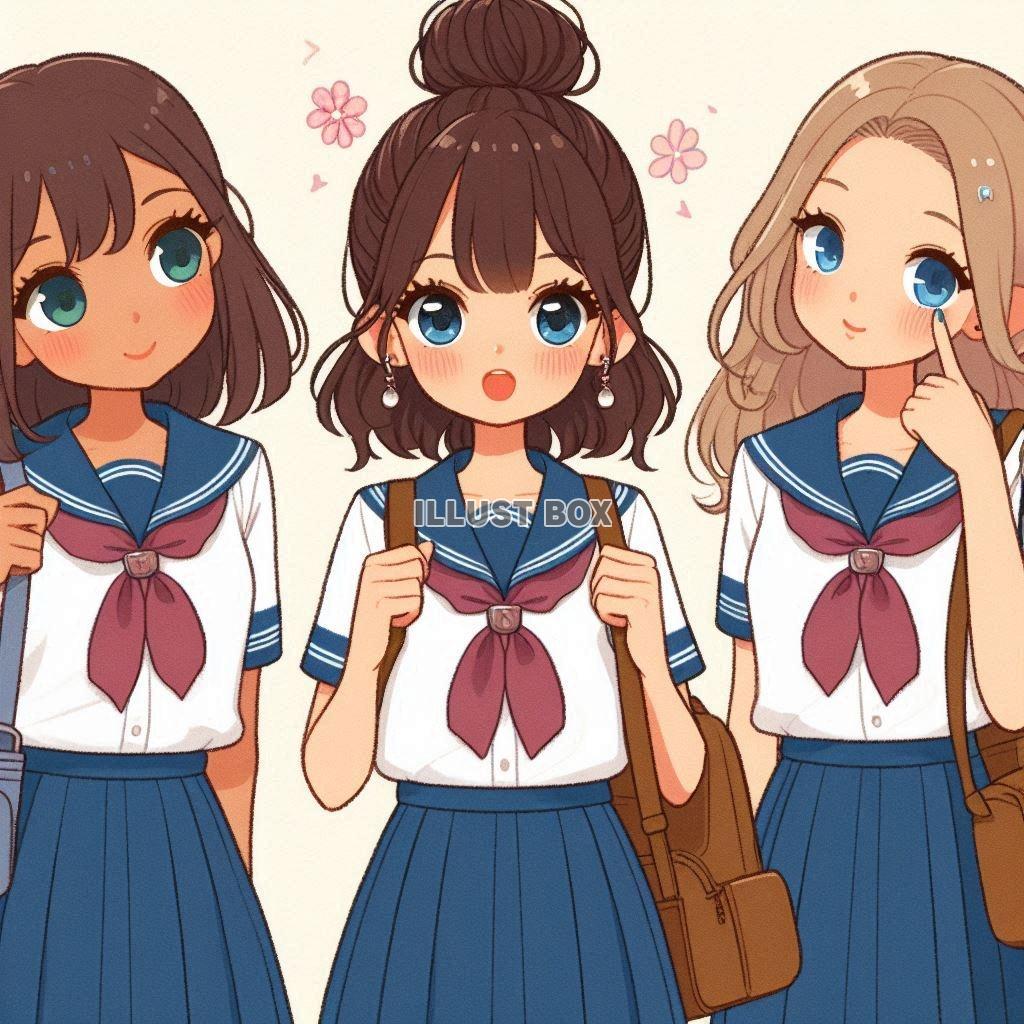 女子高生　イラスト