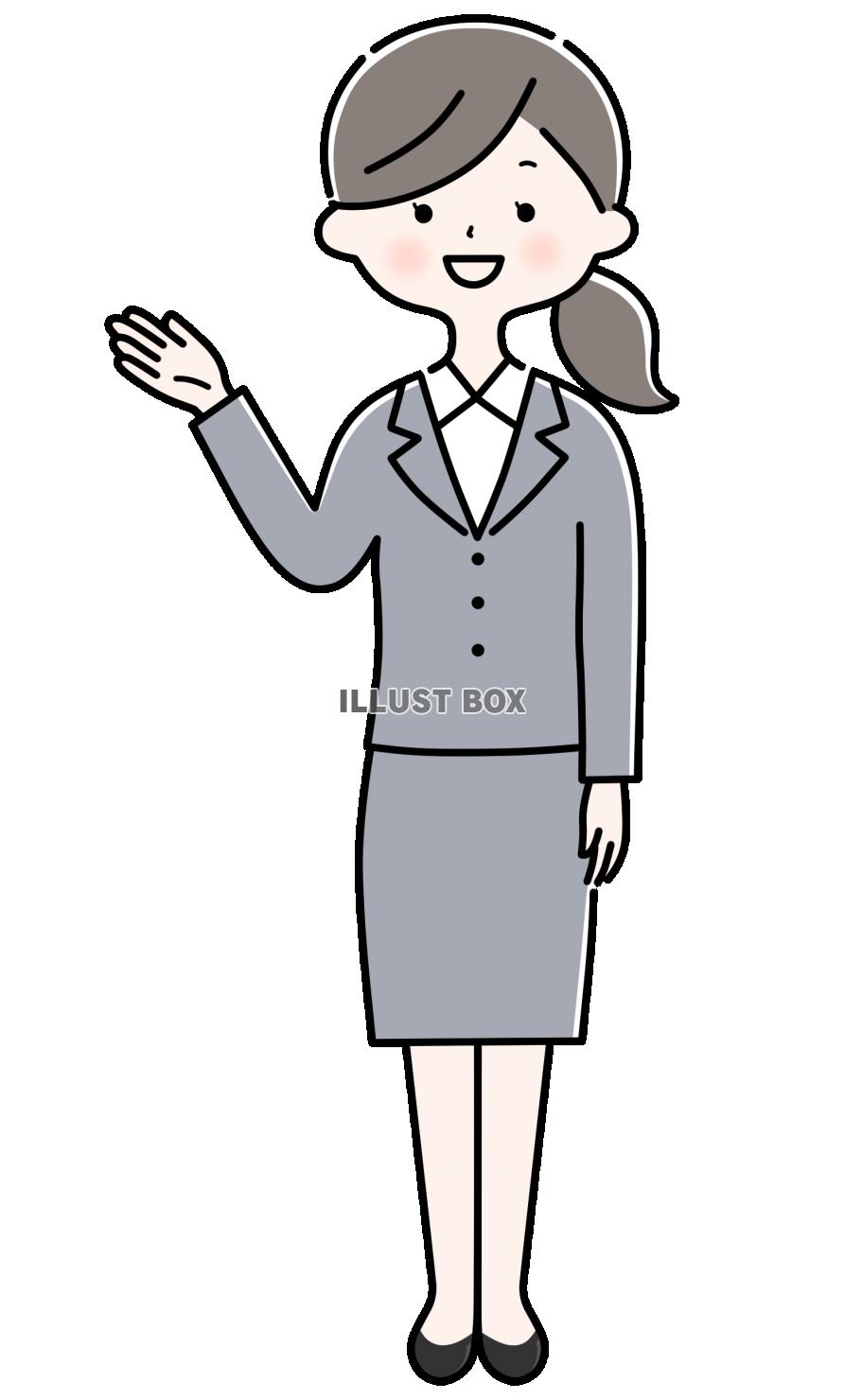 【案内する女性】１（全身）透過png